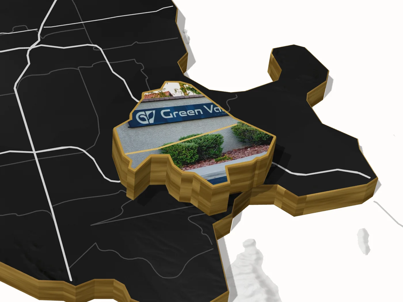 Green Valley lifted off the G. Lending valley map